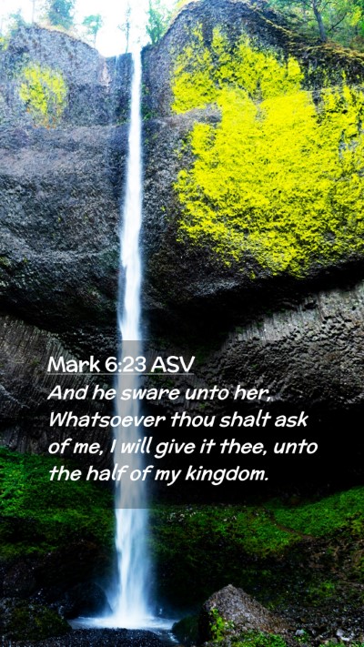 Picture 02 - Mark 6:23 ASV Mobile Phone Wallpaper - And he sware unto her, Whatsoever thou shalt ask - Mobile Bible Verse Wallpaper