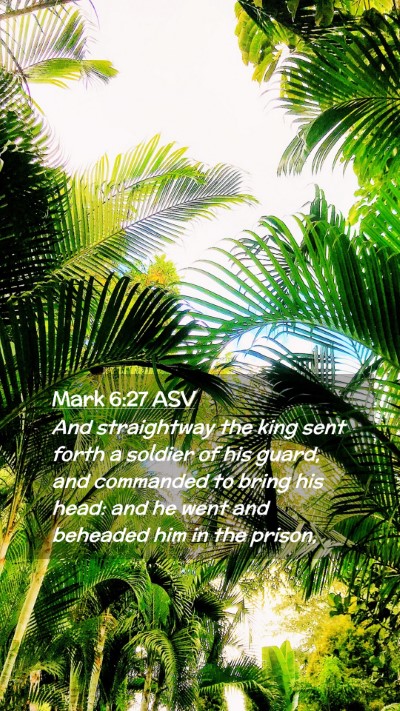 Picture 02 - Mark 6:27 ASV Mobile Phone Wallpaper - And straightway the king sent forth a soldier of - Mobile Bible Verse Wallpaper