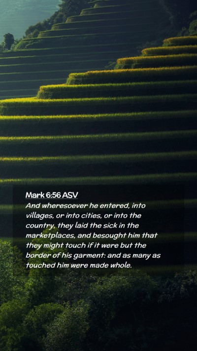 Picture 02 - Mark 6:56 ASV Mobile Phone Wallpaper - And wheresoever he entered, into villages, or - Mobile Bible Verse Wallpaper