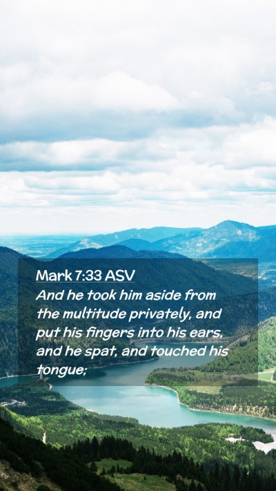 Picture 02 - Mark 7:33 ASV Mobile Phone Wallpaper - And he took him aside from the multitude - Mobile Bible Verse Wallpaper