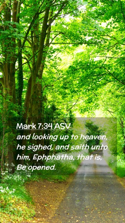 Picture 02 - Mark 7:34 ASV Mobile Phone Wallpaper - and looking up to heaven, he sighed, and saith - Mobile Bible Verse Wallpaper