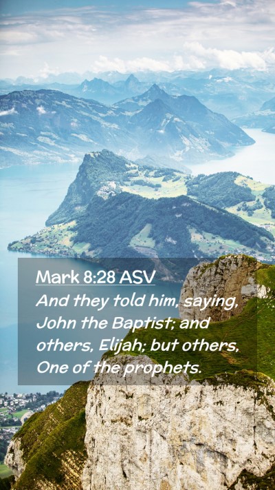 Picture 02 - Mark 8:28 ASV Mobile Phone Wallpaper - And they told him, saying, John the Baptist; and - Mobile Bible Verse Wallpaper