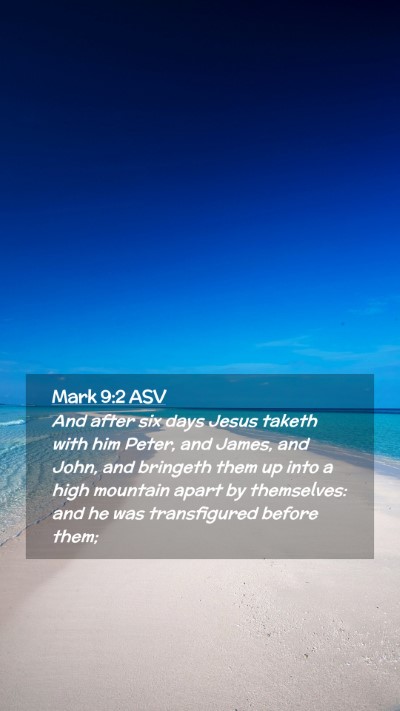 Picture 02 - Mark 9:2 ASV Mobile Phone Wallpaper - And after six days Jesus taketh with him Peter, - Mobile Bible Verse Wallpaper