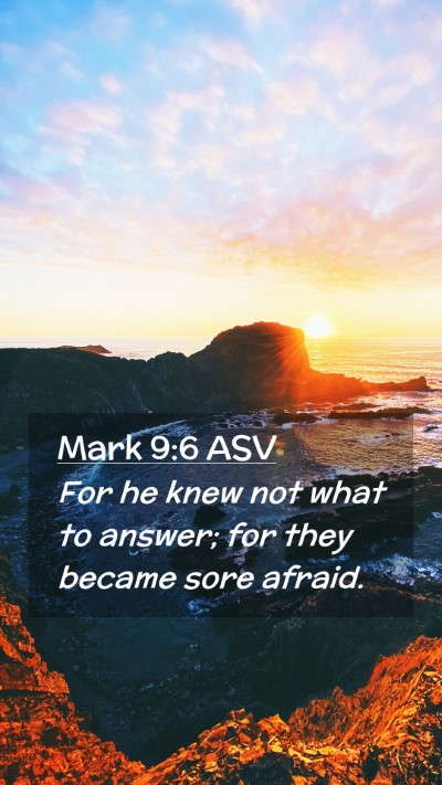 Picture 02 - Mark 9:6 ASV Mobile Phone Wallpaper - For he knew not what to answer; for they became - Mobile Bible Verse Wallpaper