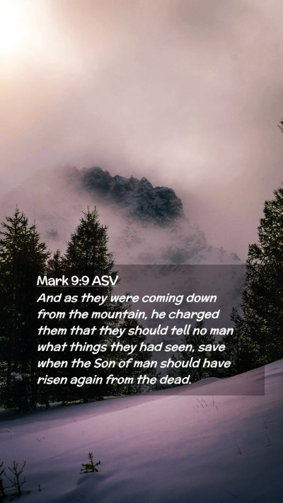 Picture 02 - Mark 9:9 ASV Mobile Phone Wallpaper - And as they were coming down from the mountain, - Mobile Bible Verse Wallpaper
