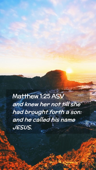 Picture 02 - Matthew 1:25 ASV Mobile Phone Wallpaper - and knew her not till she had brought forth a - Mobile Bible Verse Wallpaper