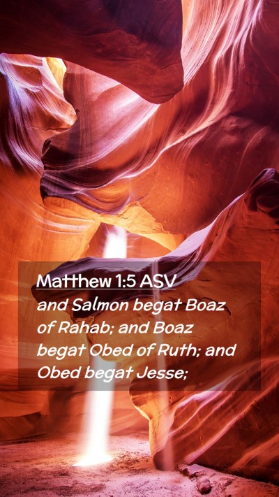 Picture 02 - Matthew 1:5 ASV Mobile Phone Wallpaper - and Salmon begat Boaz of Rahab; and Boaz begat - Mobile Bible Verse Wallpaper