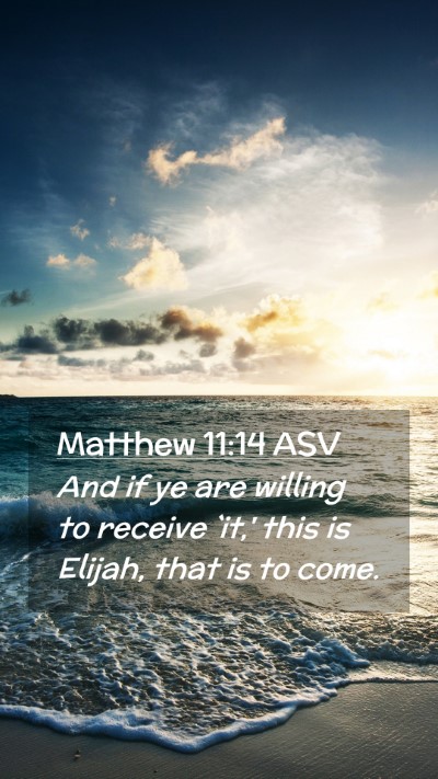 Picture 02 - Matthew 11:14 ASV Mobile Phone Wallpaper - And if ye are willing to receive `it,' this is - Mobile Bible Verse Wallpaper