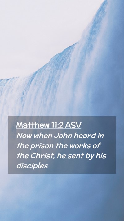 Picture 02 - Matthew 11:2 ASV Mobile Phone Wallpaper - Now when John heard in the prison the works of - Mobile Bible Verse Wallpaper
