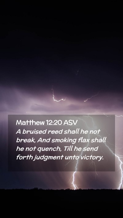Picture 02 - Matthew 12:20 ASV Mobile Phone Wallpaper - A bruised reed shall he not break, And smoking - Mobile Bible Verse Wallpaper