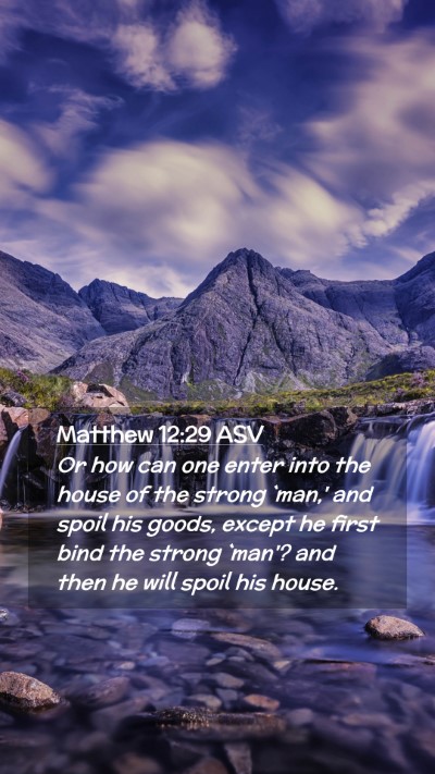 Picture 02 - Matthew 12:29 ASV Mobile Phone Wallpaper - Or how can one enter into the house of the strong - Mobile Bible Verse Wallpaper