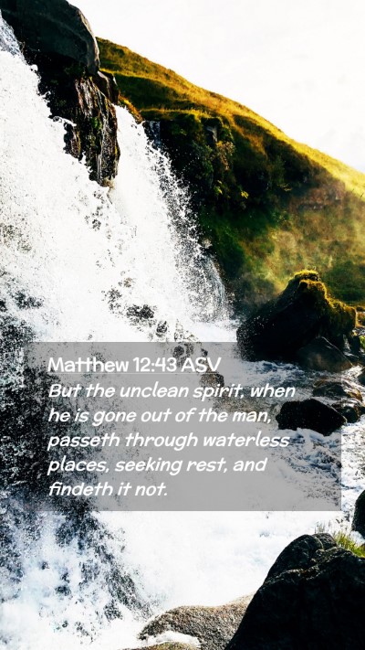 Picture 02 - Matthew 12:43 ASV Mobile Phone Wallpaper - But the unclean spirit, when he is gone out of - Mobile Bible Verse Wallpaper