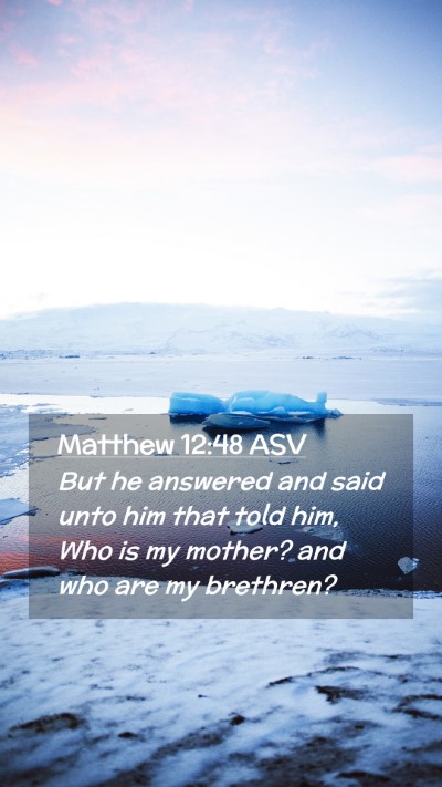 Picture 02 - Matthew 12:48 ASV Mobile Phone Wallpaper - But he answered and said unto him that told him, - Mobile Bible Verse Wallpaper