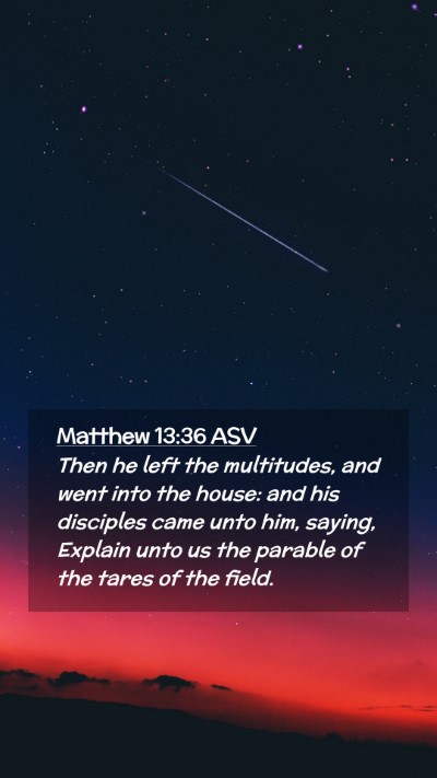 Picture 02 - Matthew 13:36 ASV Mobile Phone Wallpaper - Then he left the multitudes, and went into the - Mobile Bible Verse Wallpaper