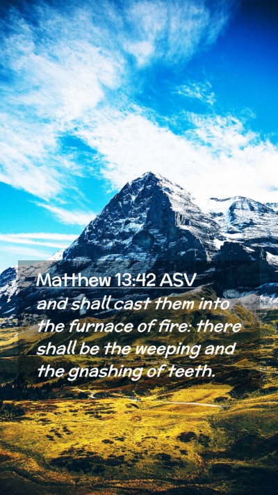 Picture 02 - Matthew 13:42 ASV Mobile Phone Wallpaper - and shall cast them into the furnace of fire: - Mobile Bible Verse Wallpaper