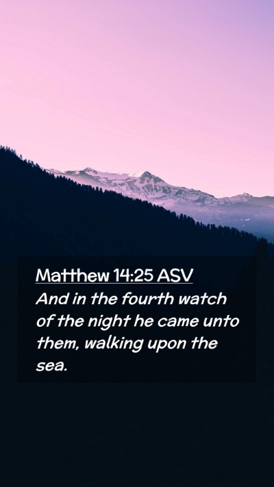 Picture 02 - Matthew 14:25 ASV Mobile Phone Wallpaper - And in the fourth watch of the night he came unto - Mobile Bible Verse Wallpaper