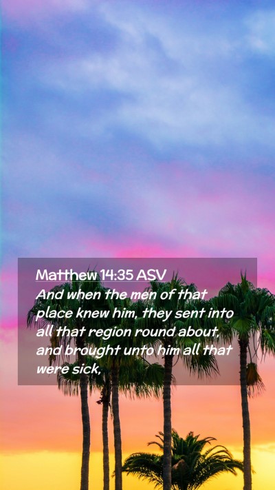 Picture 02 - Matthew 14:35 ASV Mobile Phone Wallpaper - And when the men of that place knew him, they - Mobile Bible Verse Wallpaper