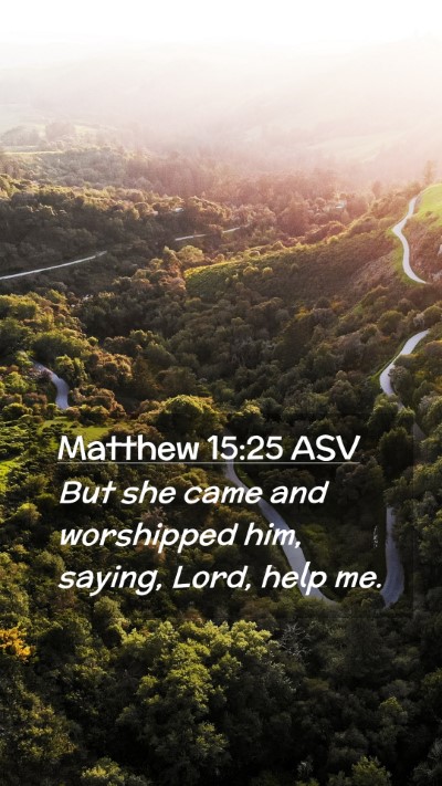 Picture 02 - Matthew 15:25 ASV Mobile Phone Wallpaper - But she came and worshipped him, saying, Lord, - Mobile Bible Verse Wallpaper