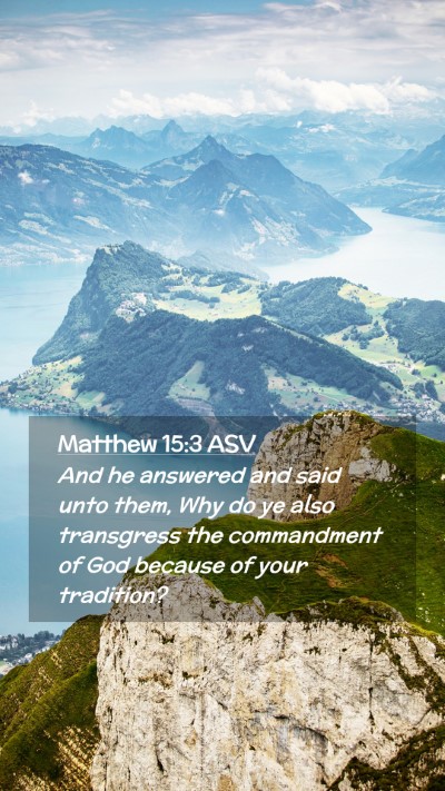 Picture 02 - Matthew 15:3 ASV Mobile Phone Wallpaper - And he answered and said unto them, Why do ye - Mobile Bible Verse Wallpaper