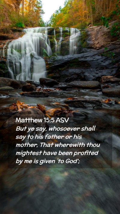Picture 02 - Matthew 15:5 ASV Mobile Phone Wallpaper - But ye say, whosoever shall say to his father or - Mobile Bible Verse Wallpaper