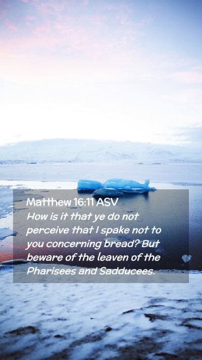 Picture 02 - Matthew 16:11 ASV Mobile Phone Wallpaper - How is it that ye do not perceive that I spake - Mobile Bible Verse Wallpaper