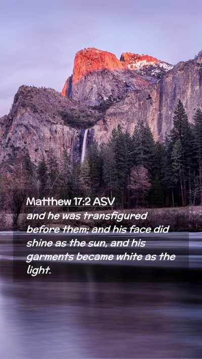 Picture 02 - Matthew 17:2 ASV Mobile Phone Wallpaper - and he was transfigured before them; and his face - Mobile Bible Verse Wallpaper