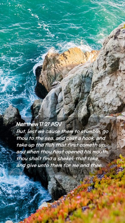 Picture 02 - Matthew 17:27 ASV Mobile Phone Wallpaper - But, lest we cause them to stumble, go thou to - Mobile Bible Verse Wallpaper