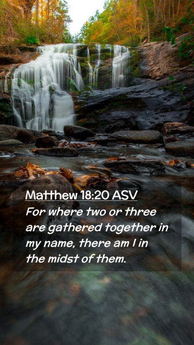 Picture 02 - Matthew 18:20 ASV Mobile Phone Wallpaper - For where two or three are gathered together in - Mobile Bible Verse Wallpaper
