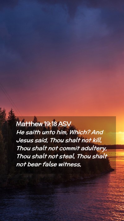 Picture 02 - Matthew 19:18 ASV Mobile Phone Wallpaper - He saith unto him, Which? And Jesus said, Thou - Mobile Bible Verse Wallpaper