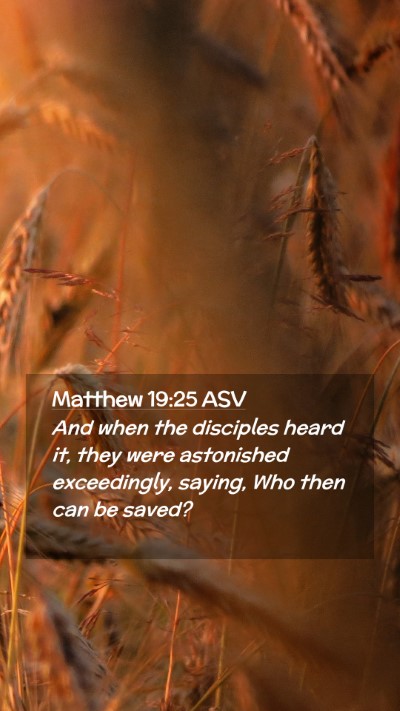 Picture 02 - Matthew 19:25 ASV Mobile Phone Wallpaper - And when the disciples heard it, they were - Mobile Bible Verse Wallpaper