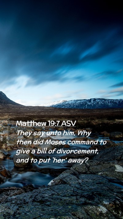 Picture 02 - Matthew 19:7 ASV Mobile Phone Wallpaper - They say unto him, Why then did Moses command to - Mobile Bible Verse Wallpaper