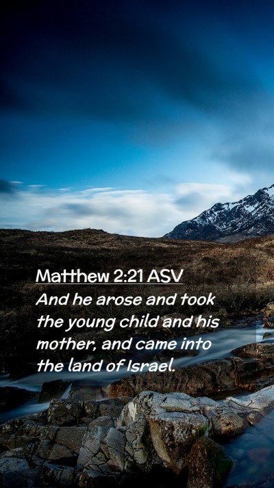 Picture 02 - Matthew 2:21 ASV Mobile Phone Wallpaper - And he arose and took the young child and his - Mobile Bible Verse Wallpaper