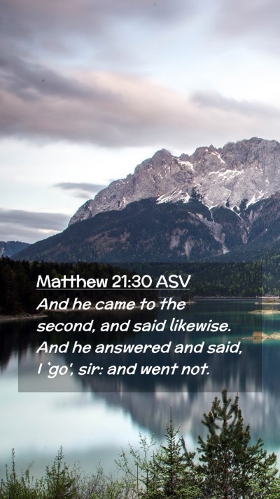 Picture 02 - Matthew 21:30 ASV Mobile Phone Wallpaper - And he came to the second, and said likewise. And - Mobile Bible Verse Wallpaper