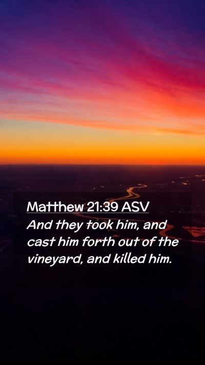 Picture 02 - Matthew 21:39 ASV Mobile Phone Wallpaper - And they took him, and cast him forth out of the - Mobile Bible Verse Wallpaper