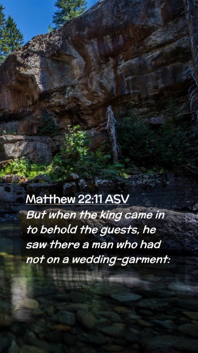 Picture 02 - Matthew 22:11 ASV Mobile Phone Wallpaper - But when the king came in to behold the guests, - Mobile Bible Verse Wallpaper
