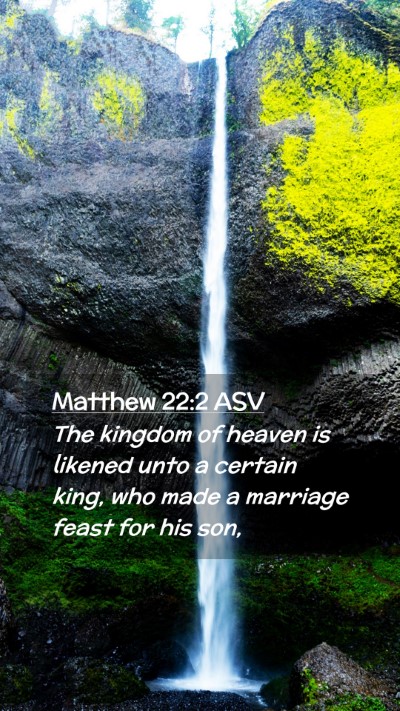 Picture 02 - Matthew 22:2 ASV Mobile Phone Wallpaper - The kingdom of heaven is likened unto a certain - Mobile Bible Verse Wallpaper