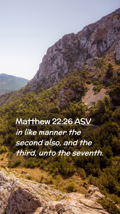 Picture 02 - Matthew 22:26 ASV Mobile Phone Wallpaper - in like manner the second also, and the third, - Mobile Bible Verse Wallpaper