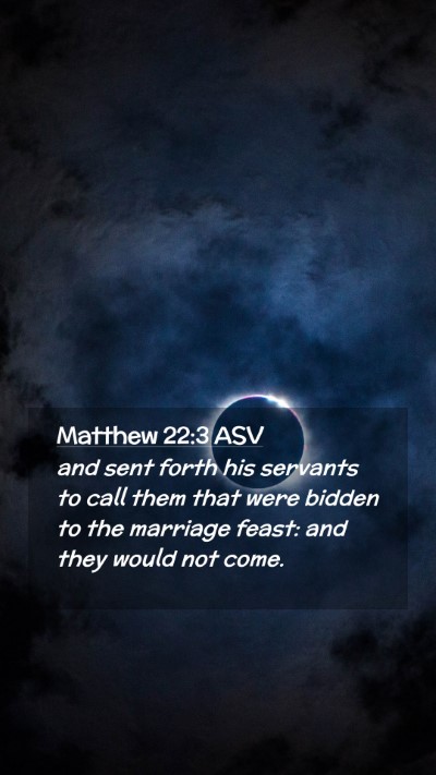 Picture 02 - Matthew 22:3 ASV Mobile Phone Wallpaper - and sent forth his servants to call them that - Mobile Bible Verse Wallpaper