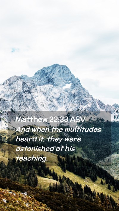Picture 02 - Matthew 22:33 ASV Mobile Phone Wallpaper - And when the multitudes heard it, they were - Mobile Bible Verse Wallpaper
