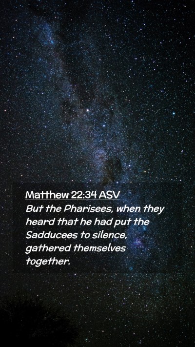 Picture 02 - Matthew 22:34 ASV Mobile Phone Wallpaper - But the Pharisees, when they heard that he had - Mobile Bible Verse Wallpaper