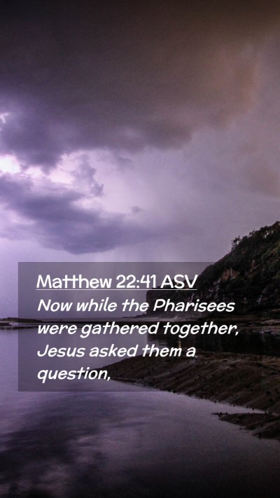 Picture 02 - Matthew 22:41 ASV Mobile Phone Wallpaper - Now while the Pharisees were gathered together, - Mobile Bible Verse Wallpaper