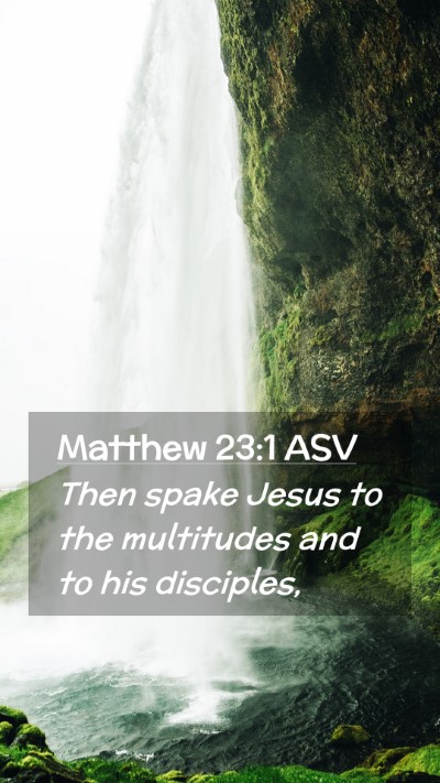 Picture 02 - Matthew 23:1 ASV Mobile Phone Wallpaper - Then spake Jesus to the multitudes and to his - Mobile Bible Verse Wallpaper