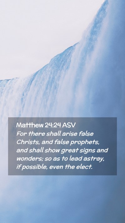 Picture 02 - Matthew 24:24 ASV Mobile Phone Wallpaper - For there shall arise false Christs, and false - Mobile Bible Verse Wallpaper