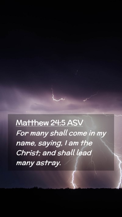 Picture 02 - Matthew 24:5 ASV Mobile Phone Wallpaper - For many shall come in my name, saying, I am the - Mobile Bible Verse Wallpaper
