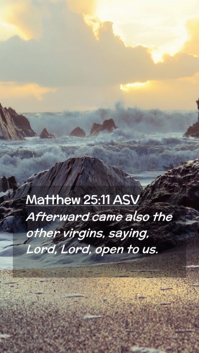 Picture 02 - Matthew 25:11 ASV Mobile Phone Wallpaper - Afterward came also the other virgins, saying, - Mobile Bible Verse Wallpaper