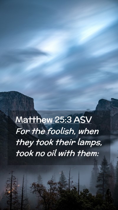 Picture 02 - Matthew 25:3 ASV Mobile Phone Wallpaper - For the foolish, when they took their lamps, took - Mobile Bible Verse Wallpaper