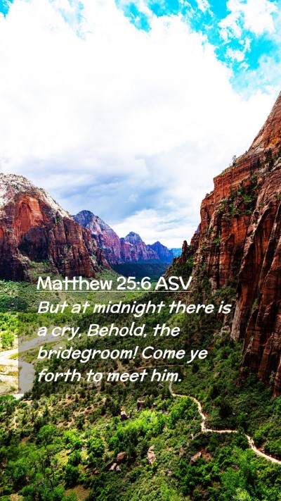 Picture 02 - Matthew 25:6 ASV Mobile Phone Wallpaper - But at midnight there is a cry, Behold, the - Mobile Bible Verse Wallpaper