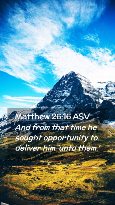 Picture 02 - Matthew 26:16 ASV Mobile Phone Wallpaper - And from that time he sought opportunity to - Mobile Bible Verse Wallpaper