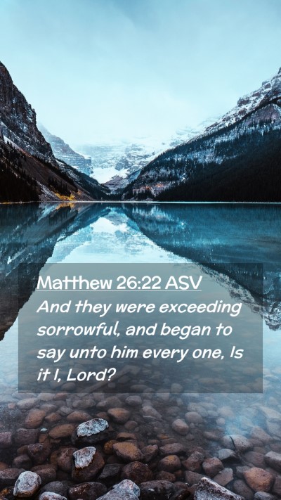 Picture 02 - Matthew 26:22 ASV Mobile Phone Wallpaper - And they were exceeding sorrowful, and began to - Mobile Bible Verse Wallpaper
