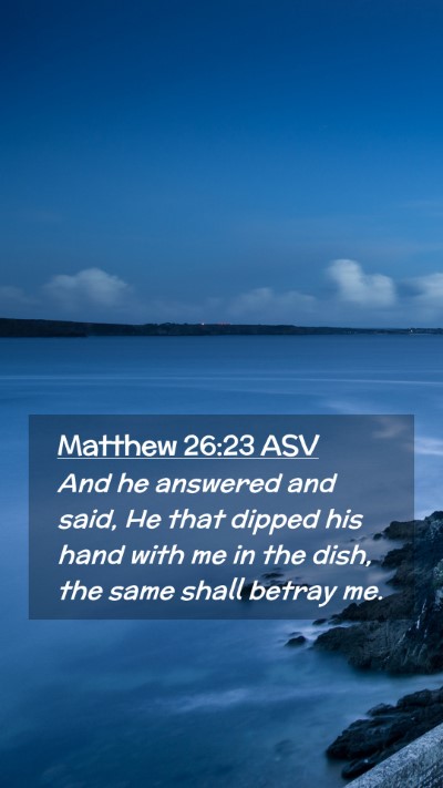 Picture 02 - Matthew 26:23 ASV Mobile Phone Wallpaper - And he answered and said, He that dipped his hand - Mobile Bible Verse Wallpaper